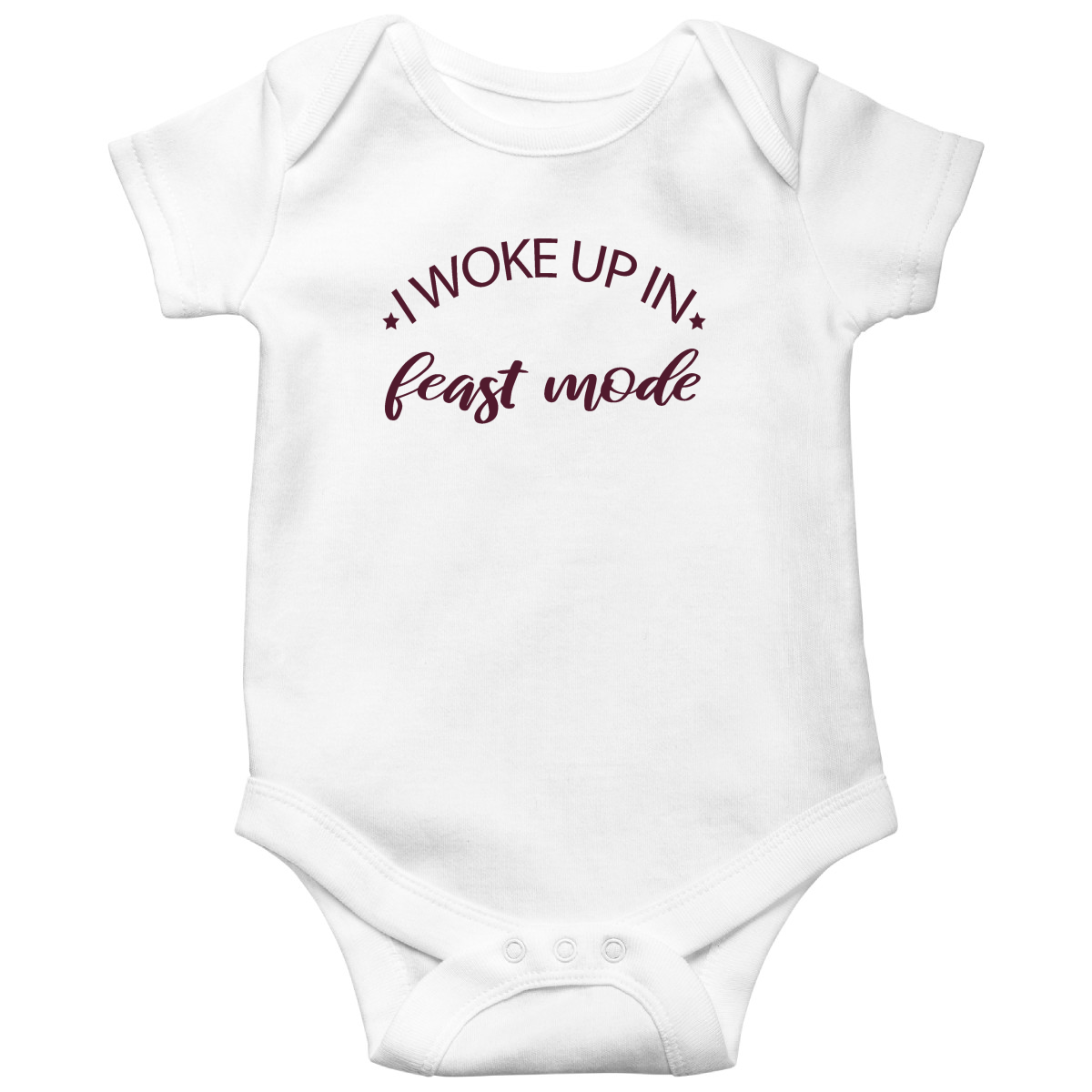 Feast Mode Baby Bodysuits | White