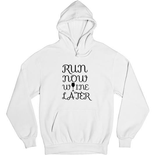 Run Now Wine Later Unisex Hoodie | White