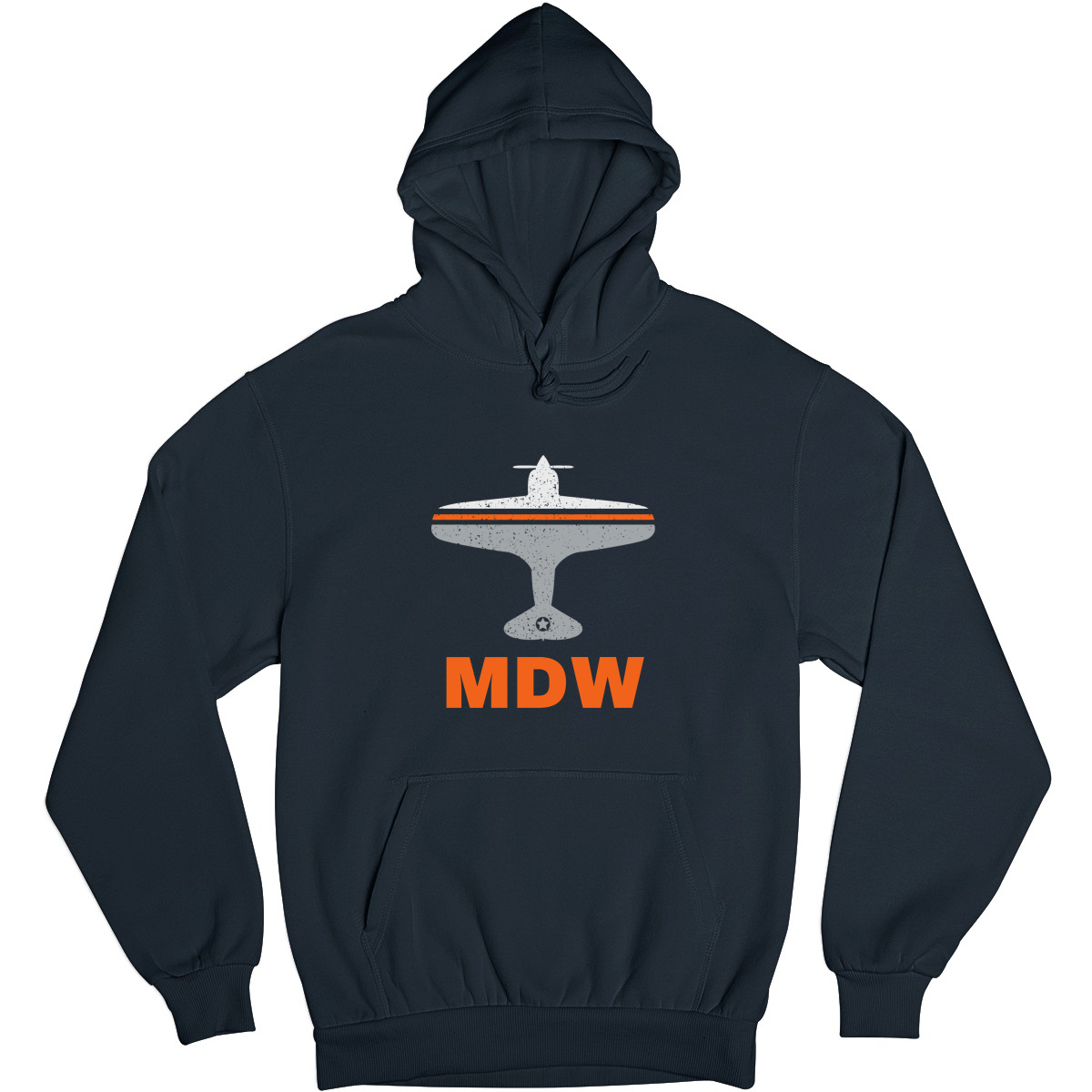 Fly Chicago MDW Airport Unisex Hoodie | Navy