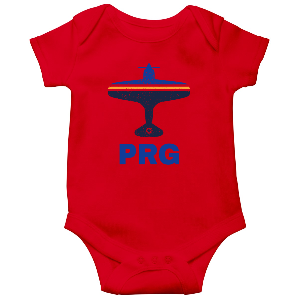 Fly Prague PRG Airport Baby Bodysuits | Red