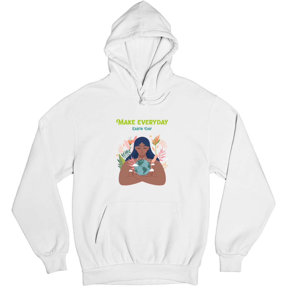 Earth Day Everyday Unisex Hoodie | White