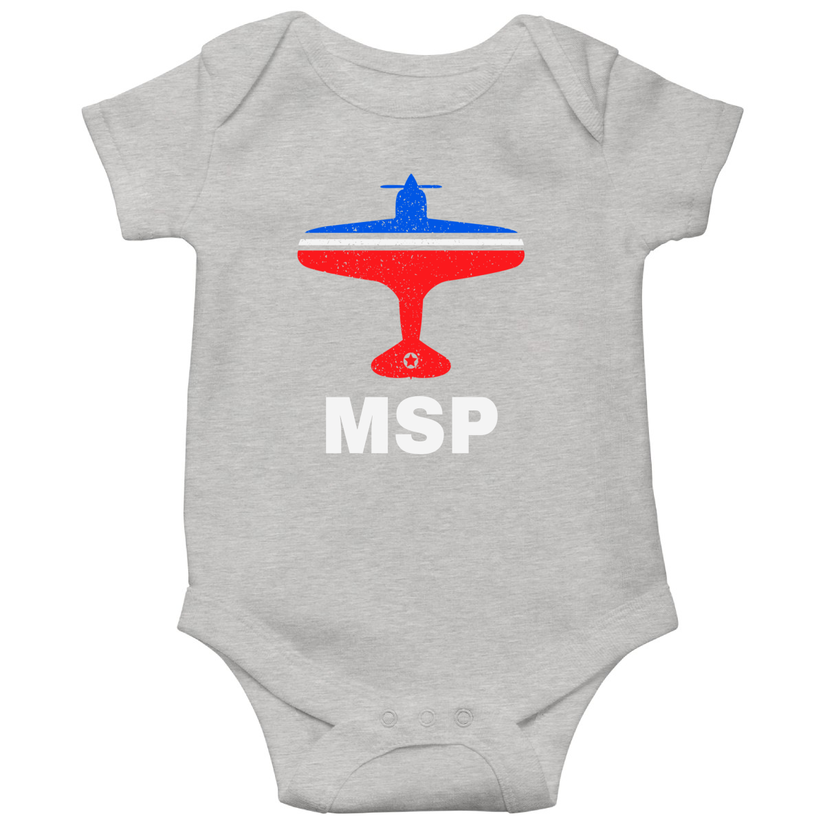Fly Minneapolis MSP Airport Baby Bodysuits | Gray