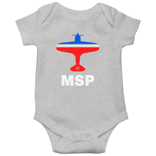 Fly Minneapolis MSP Airport Baby Bodysuits | Gray