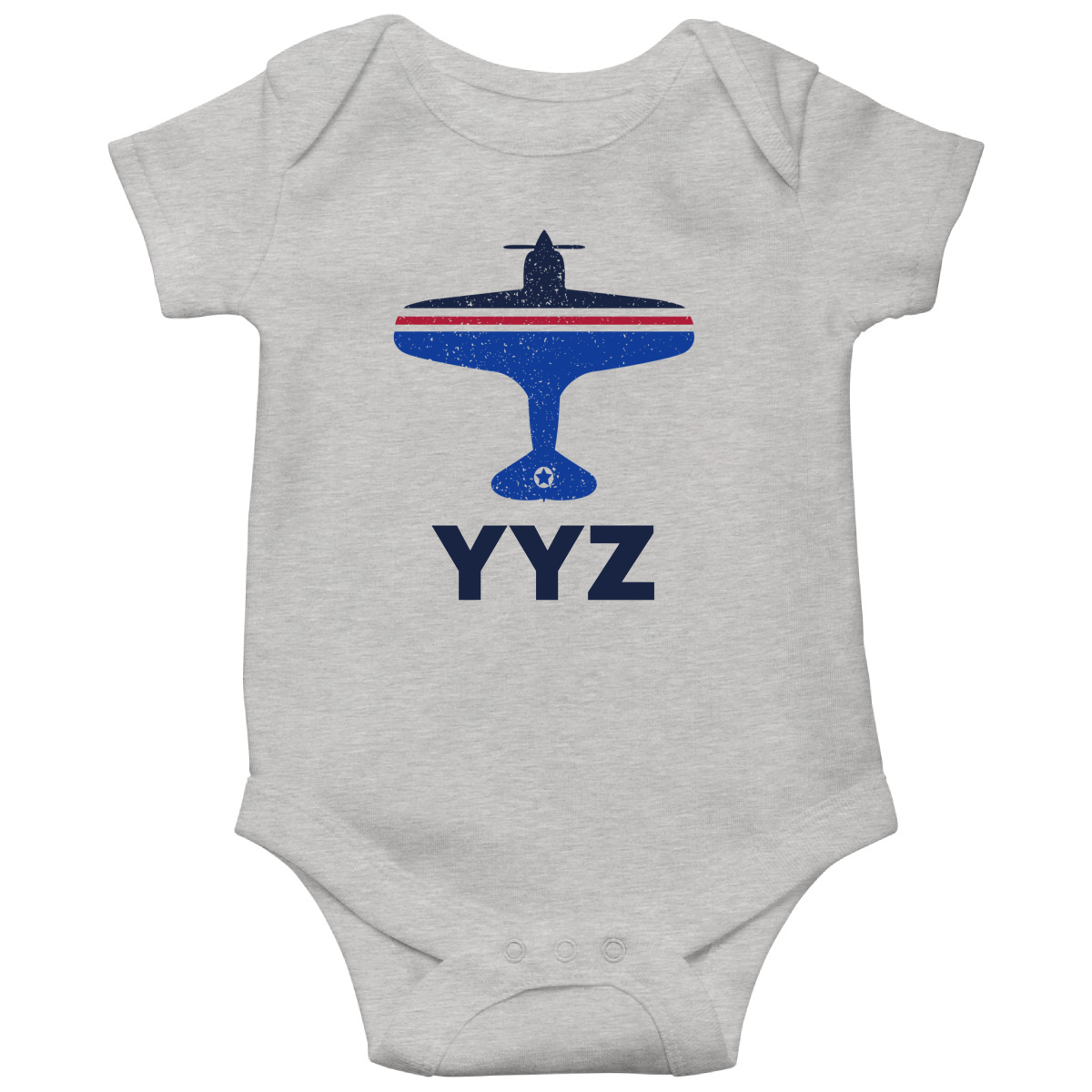 Fly Toronto YYZ Airport Baby Bodysuits | Gray