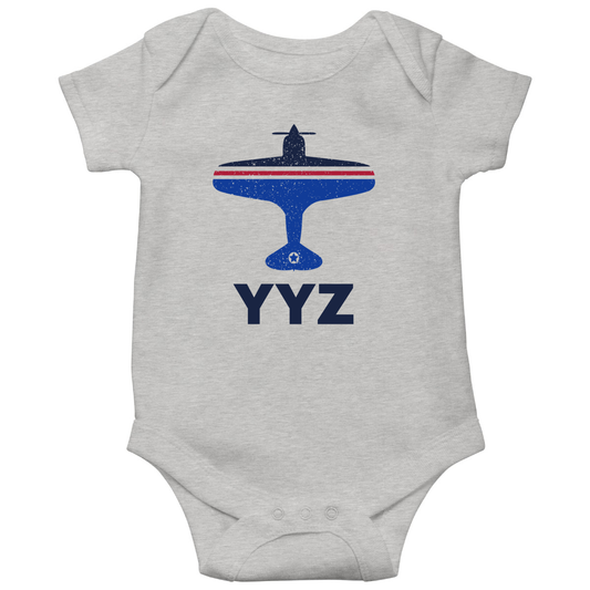 Fly Toronto YYZ Airport Baby Bodysuits | Gray