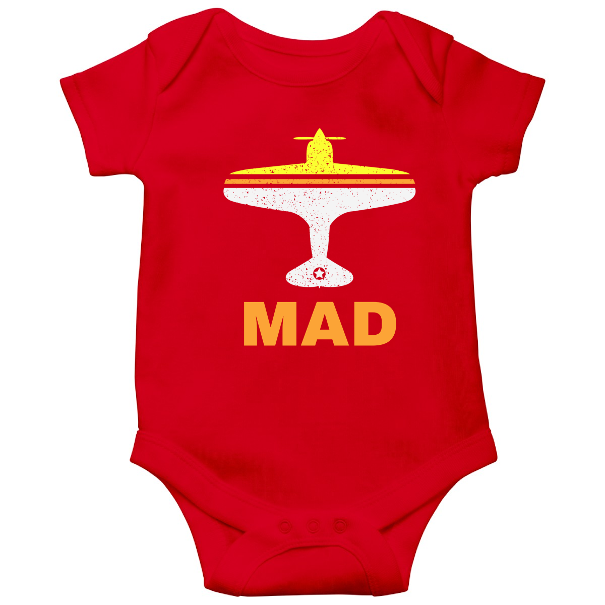 Fly Madrid MAD Airport Baby Bodysuits | Red