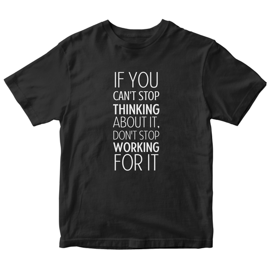 Can't Stop Thinking About It? Kids T-shirt | Black