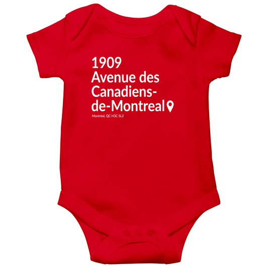 Montreal Hockey Stadium Baby Bodysuits