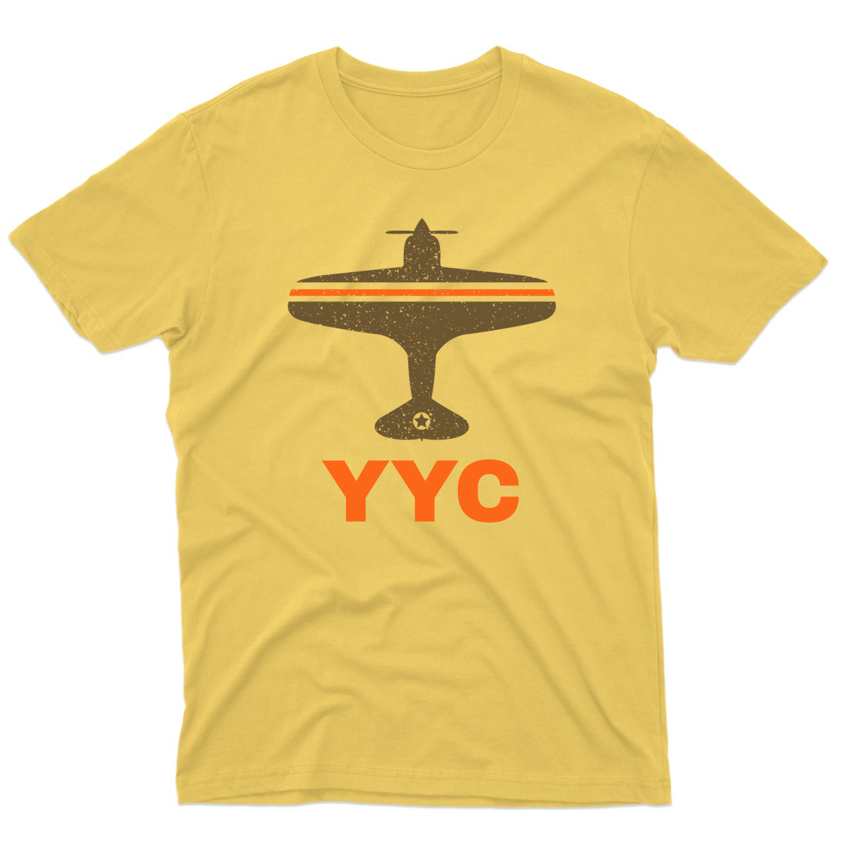 Fly Calgary YYC Airport Men's T-shirt | Yellow