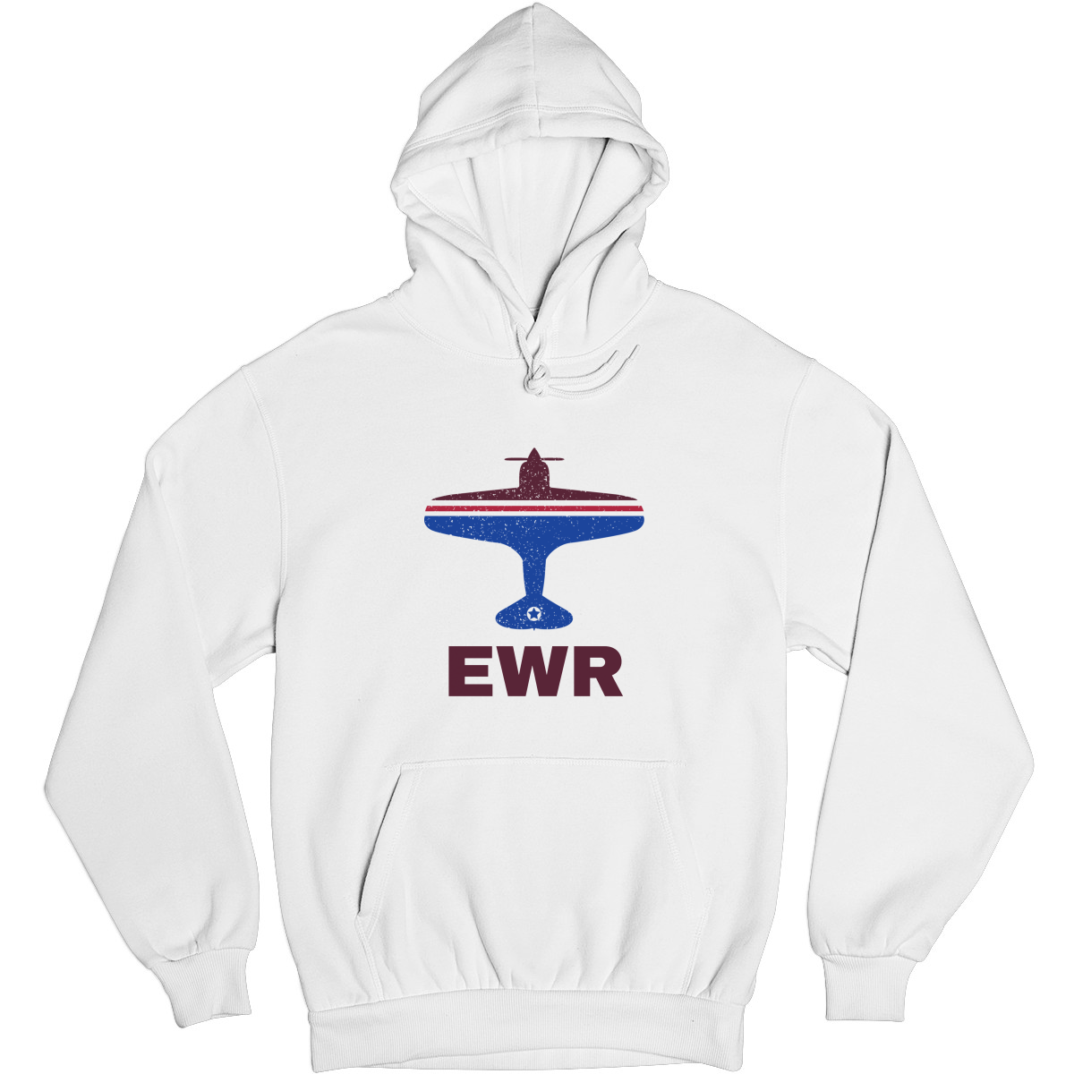 Fly Newark EWR Airport  Unisex Hoodie | White