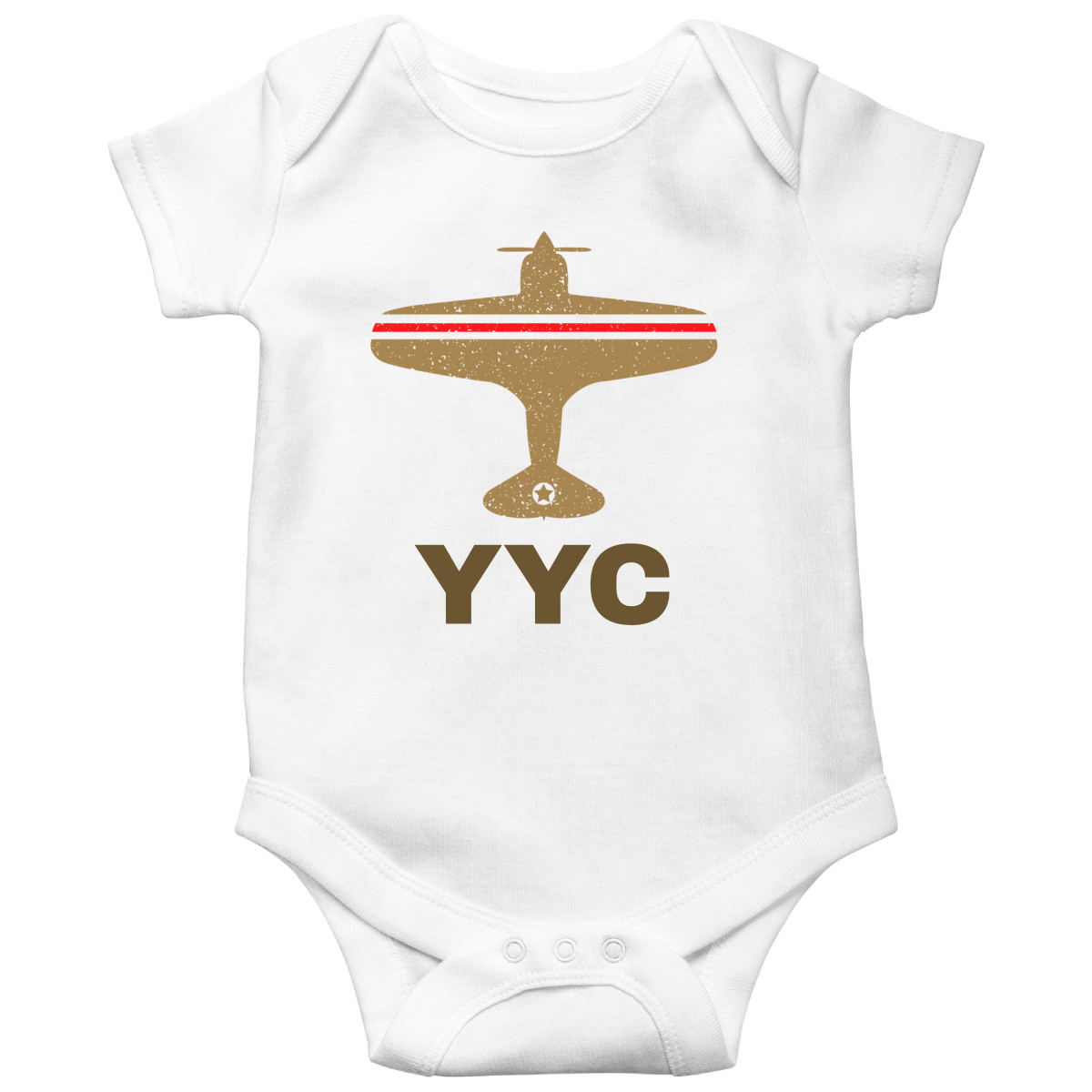 Fly Calgary YYC Airport Baby Bodysuits | White