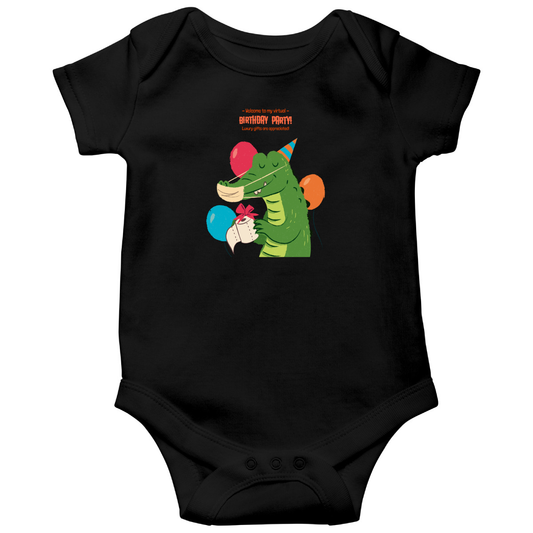 Welcome to My Virtual Birthday Party Baby Bodysuits | Black