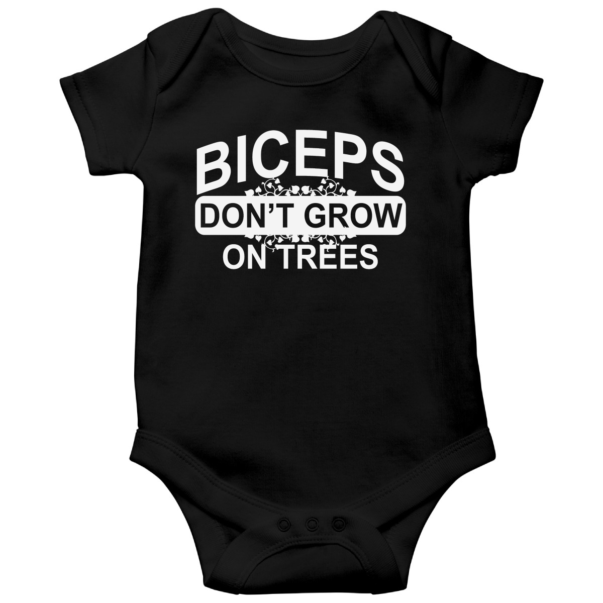 Biceps Don't Grow On Trees  Baby Bodysuits | Black