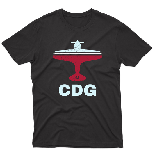 Fly Paris CDG Airport Men's T-shirt | Black