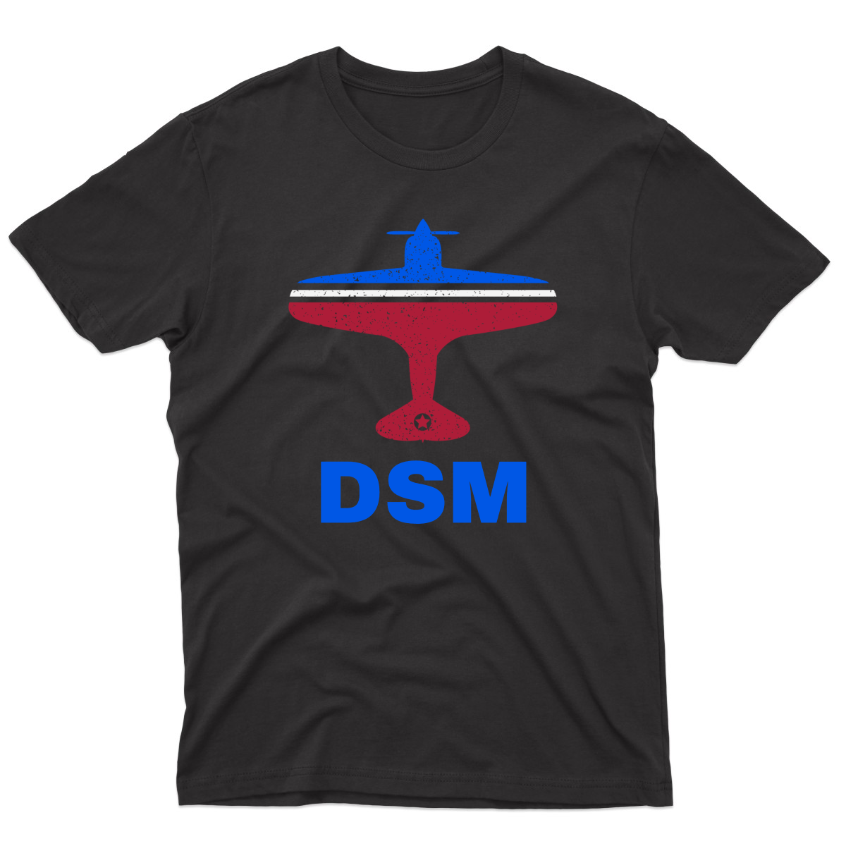 Fly Des Moines DSM Airport Men's T-shirt | Black
