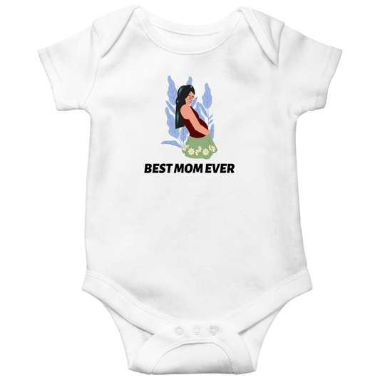 Best Mom Ever Baby Bodysuits | White