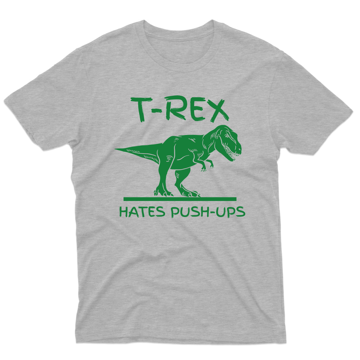 T-Rex Hates Push-ups  Men's T-shirt | Gray