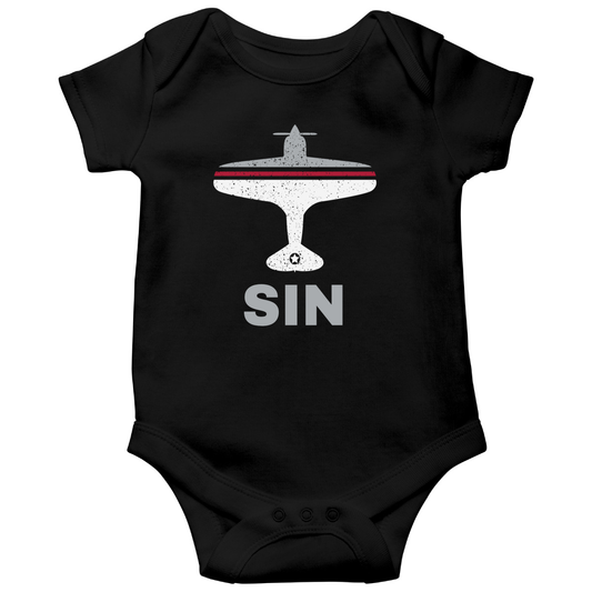 Fly Singapore SIN Airport Baby Bodysuits | Black