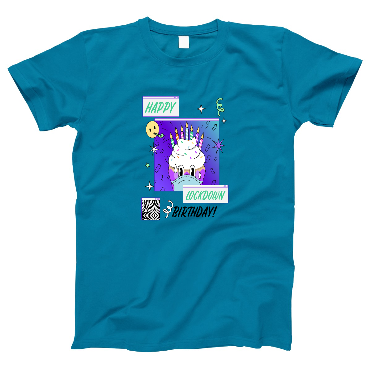 Happy Lock-down Birthday Women's T-shirt | Turquoise