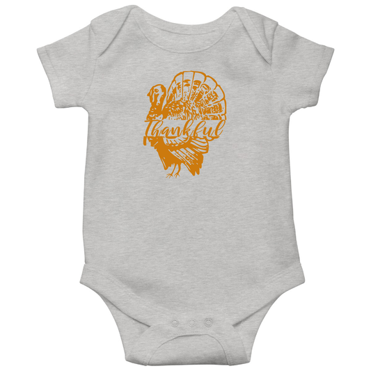 Thankful Turkey Baby Bodysuits | Gray