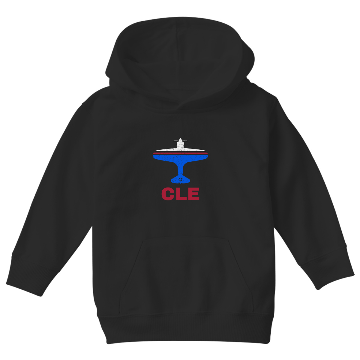 Fly Cleveland CLE Airport Kids Hoodie | Black