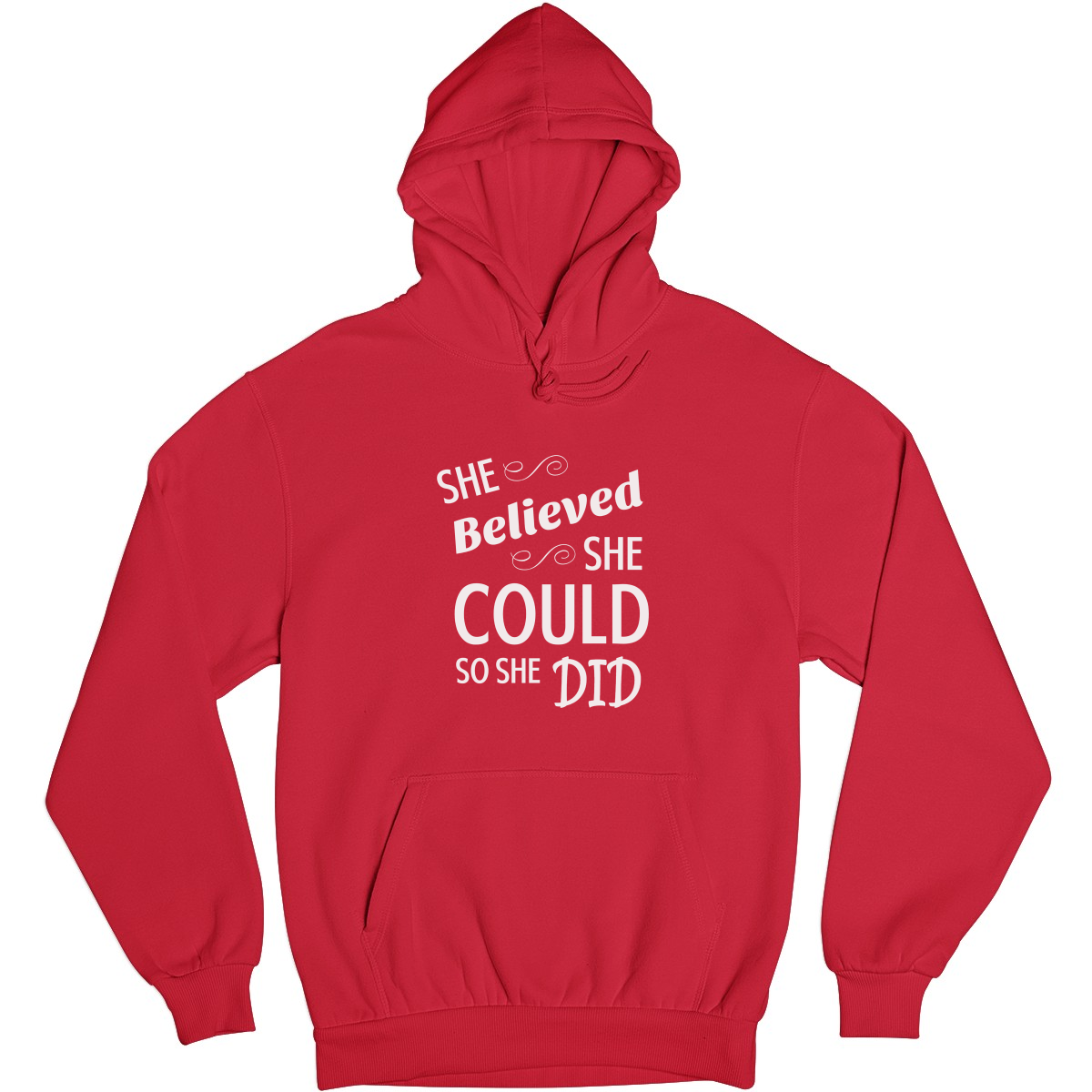 She Believed She Could So She Did  Unisex Hoodie | Red