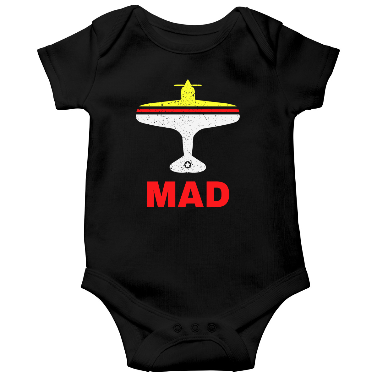 Fly Madrid MAD Airport Baby Bodysuits | Black