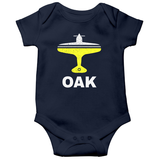 Fly Oakland OAK Airport Baby Bodysuits | Navy