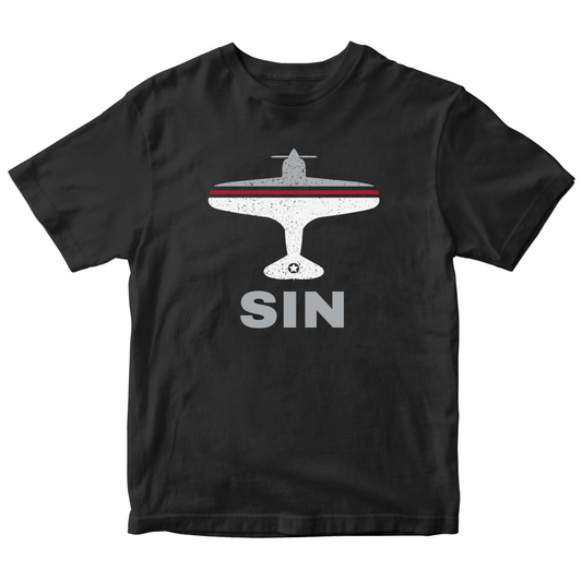 Fly Singapore SIN Airport Kids T-shirt | Black