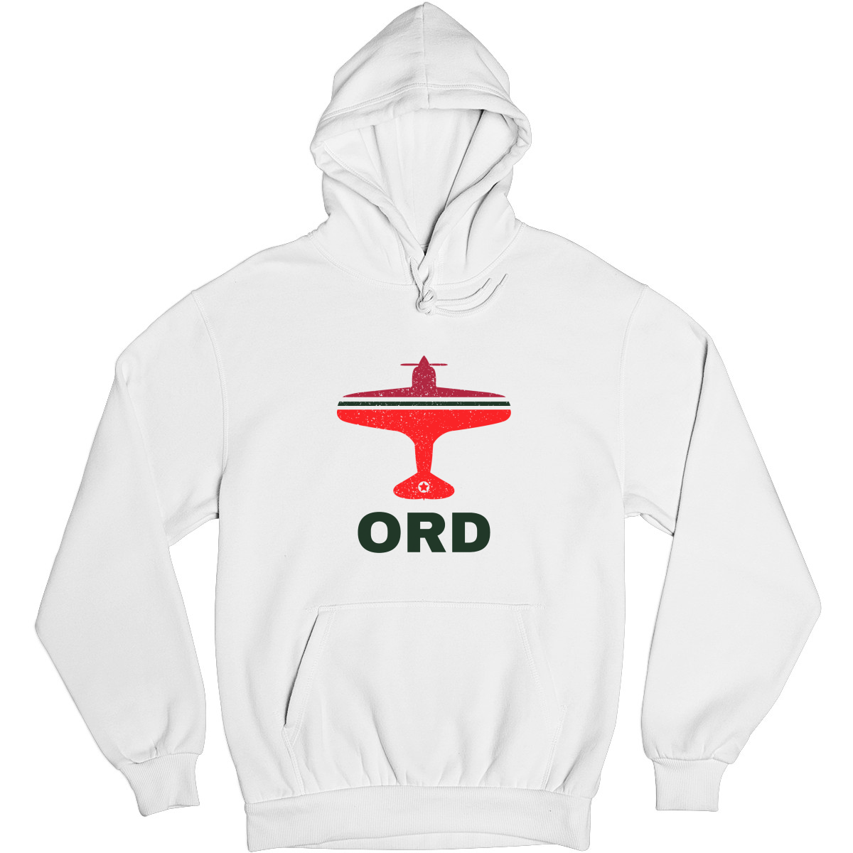 Fly Chicago ORD Airport Unisex Hoodie | White