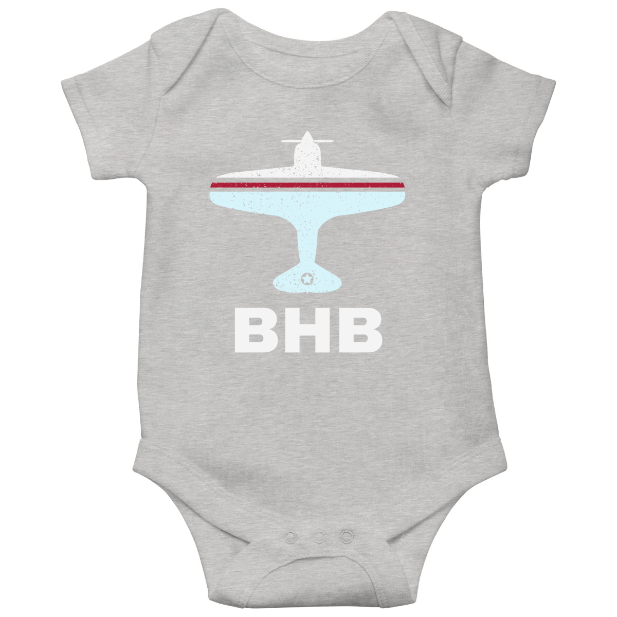 Fly Bar Harbor BHB Airport Baby Bodysuits | Gray