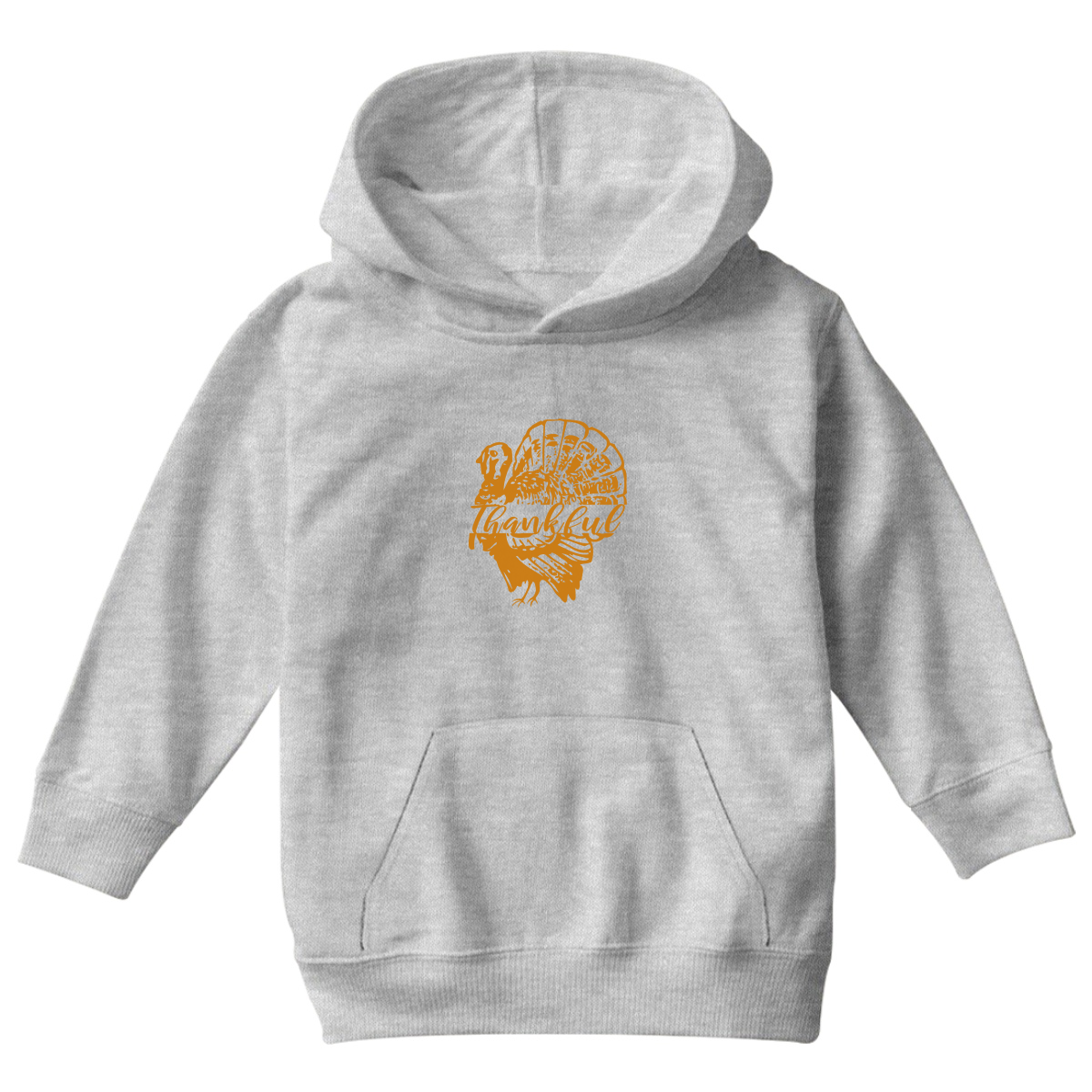 Thankful Turkey Kids Hoodie | Gray