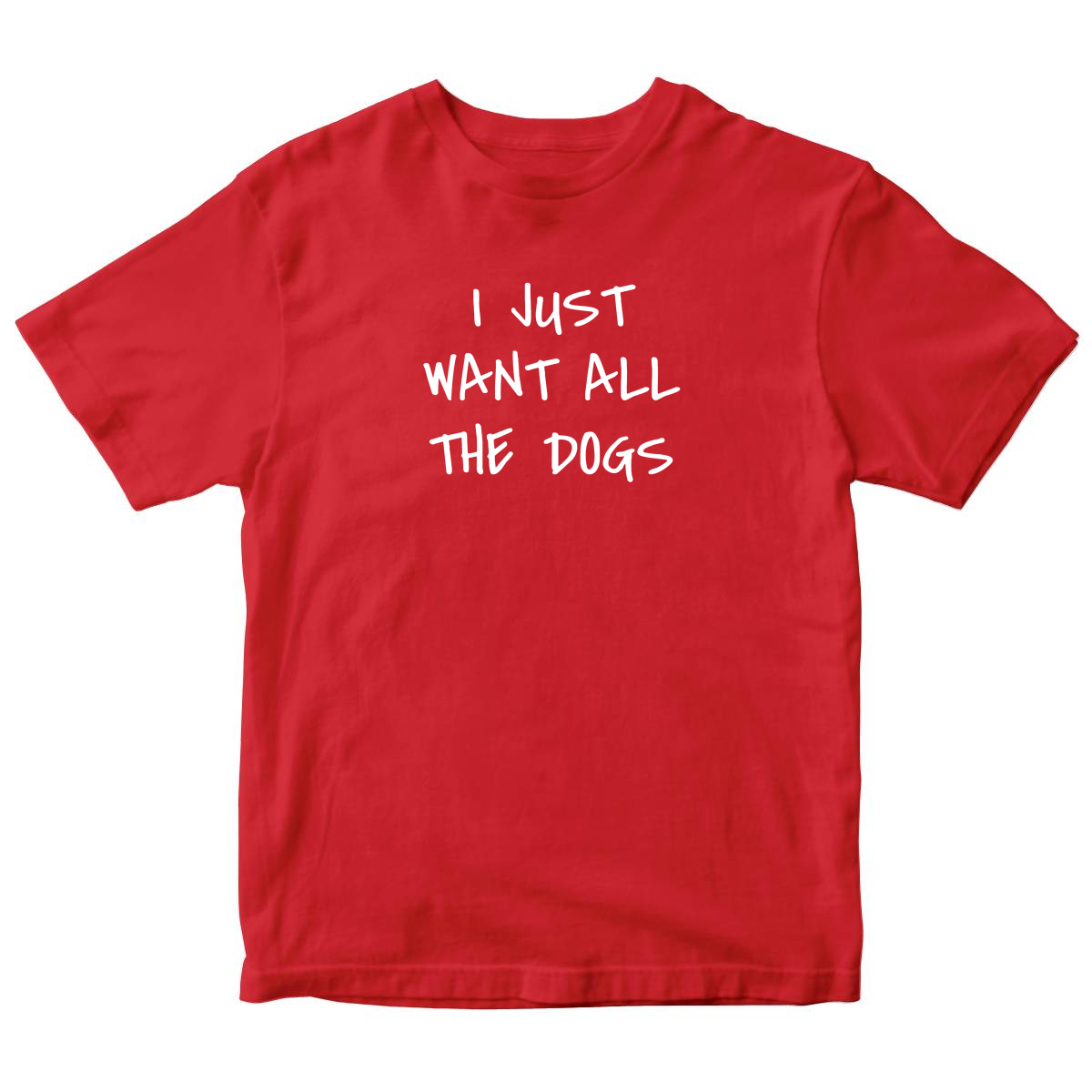I Just Want All the Dogs Kids T-shirt | Red