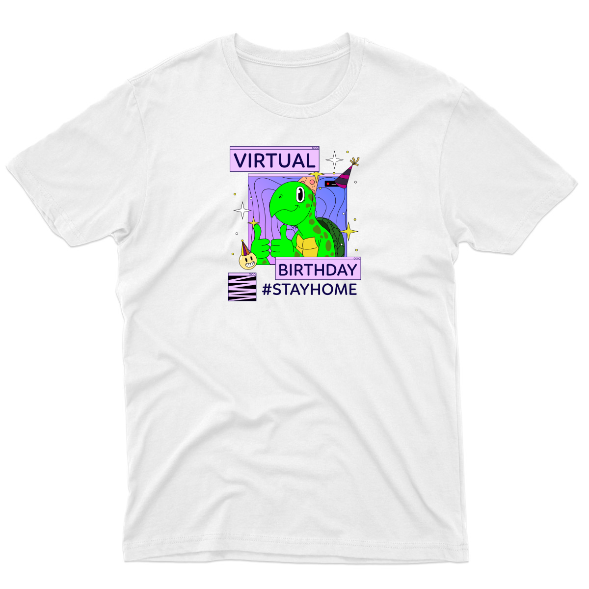 Virtual Party Stay Home Men's T-shirt | White