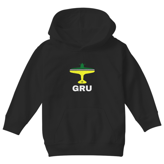 Fly Sao Paulo GRU Airport Kids Hoodie | Black