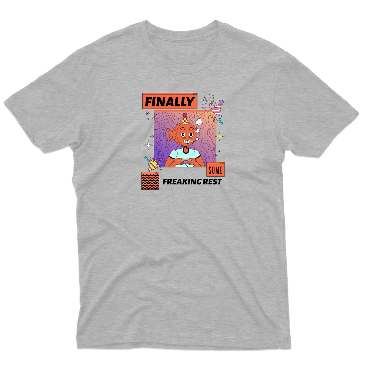 Finally Som Freaking Rest  Men's T-shirt | Gray