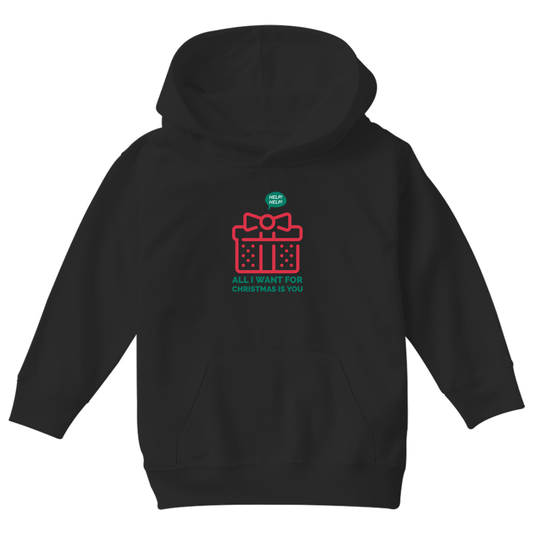 All I Want For Christmas Is You Kids Hoodie | Black