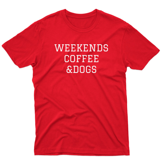 Weekends Coffee & Dogs Men's T-shirt | Red