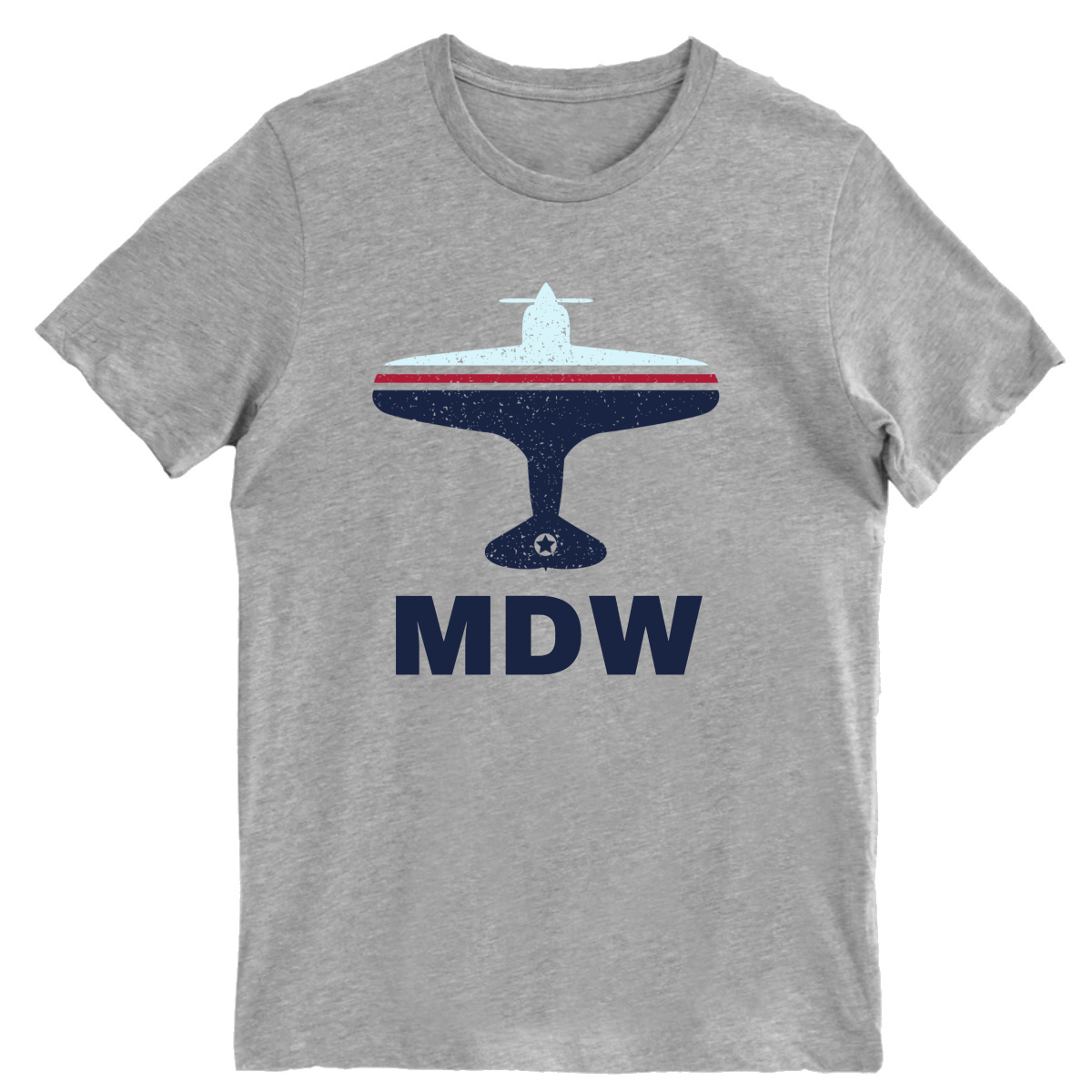 Fly Chicago MDW Airport Men's T-shirt | Gray