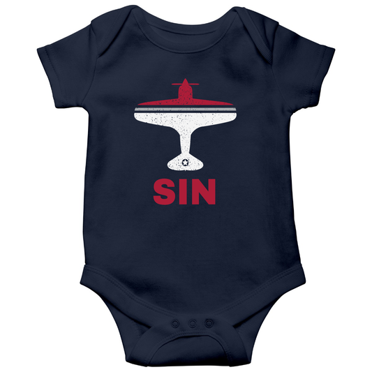 Fly Singapore SIN Airport Baby Bodysuits | Navy