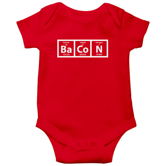 I Love Bacon Baby Bodysuits | Red