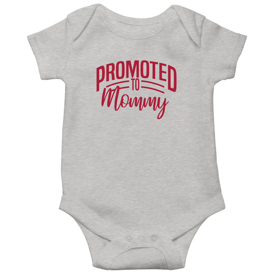 Promoted to Mommy Baby Bodysuits | Gray