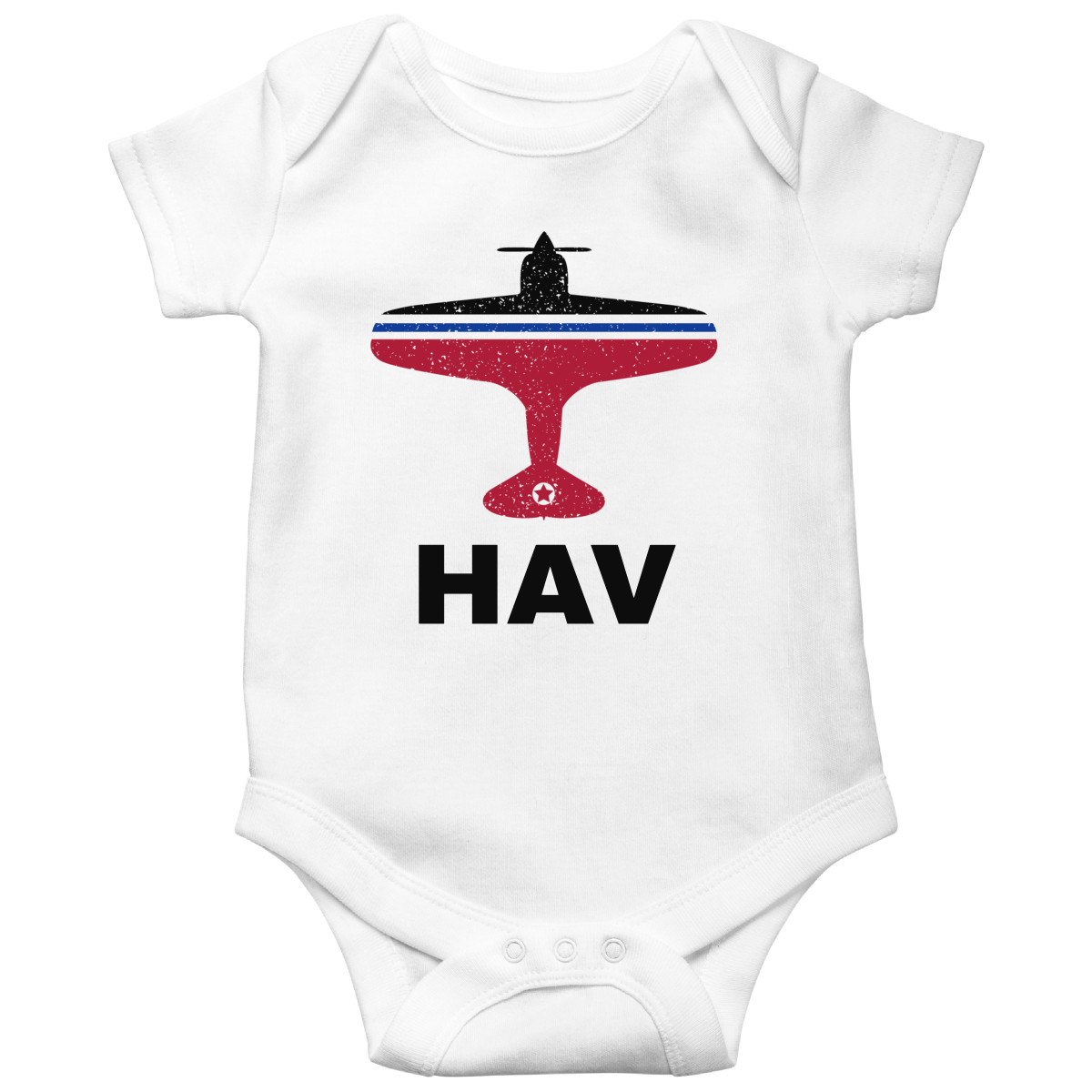 Fly Havana HAV Airport Baby Bodysuits | White