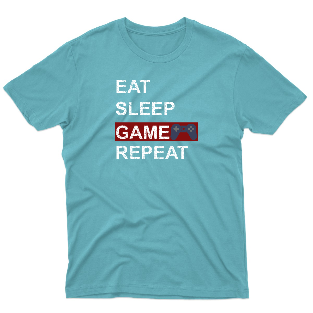 Eat Sleep Game Repeat Men's T-shirt | Turquoise