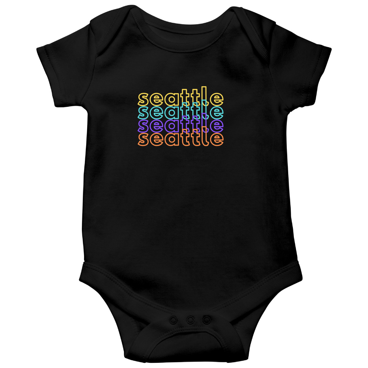 Seattle Baby Bodysuit | Black