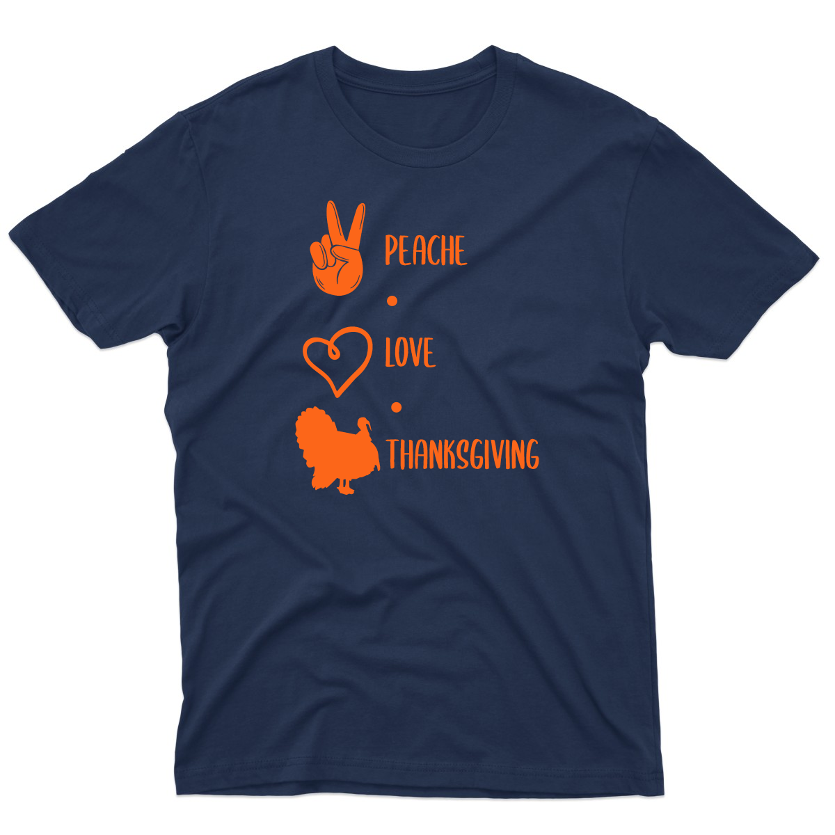 Peace Love Thanksgiving Men's T-shirt | Navy