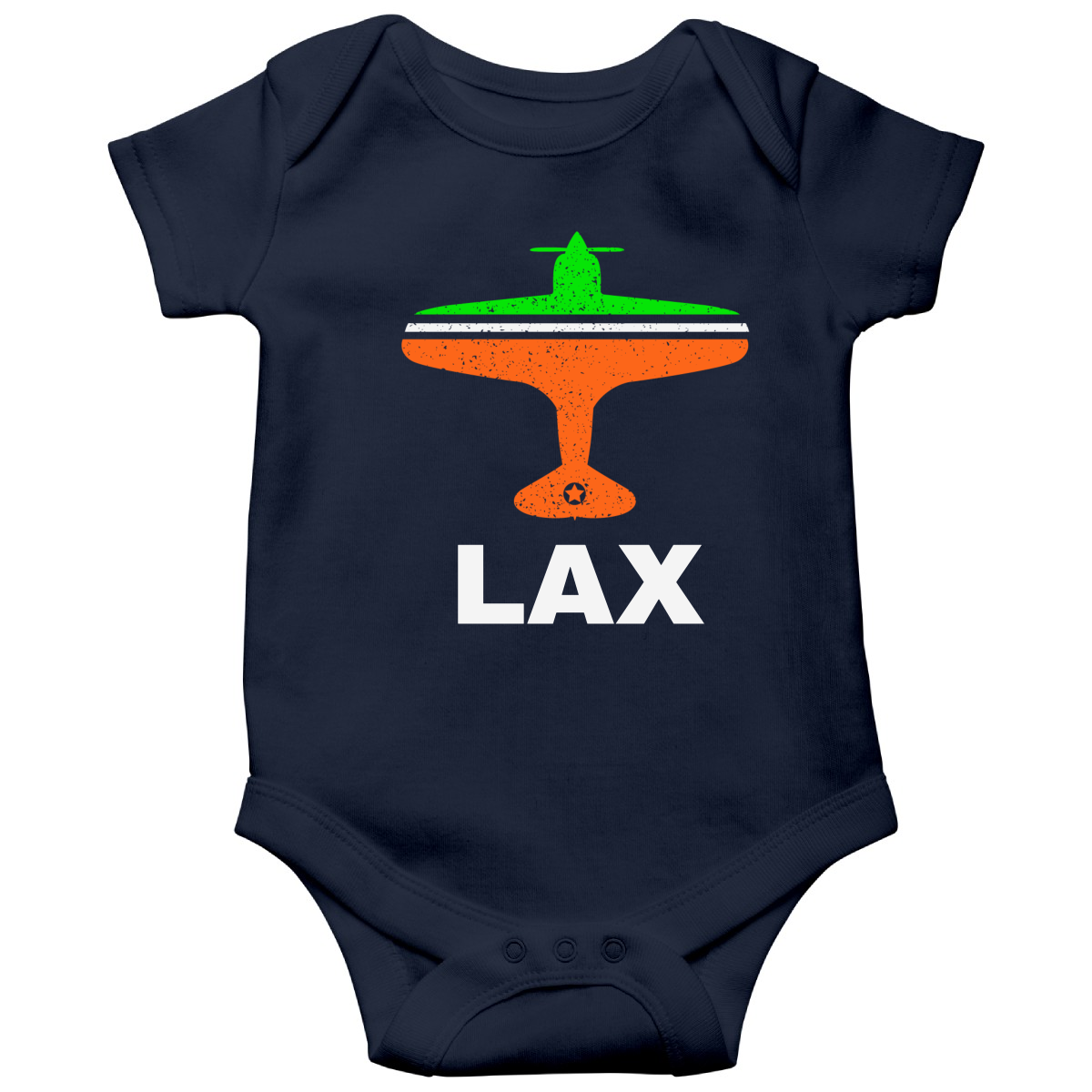 Fly Los  Angeles LAX Airport Baby Bodysuits | Navy