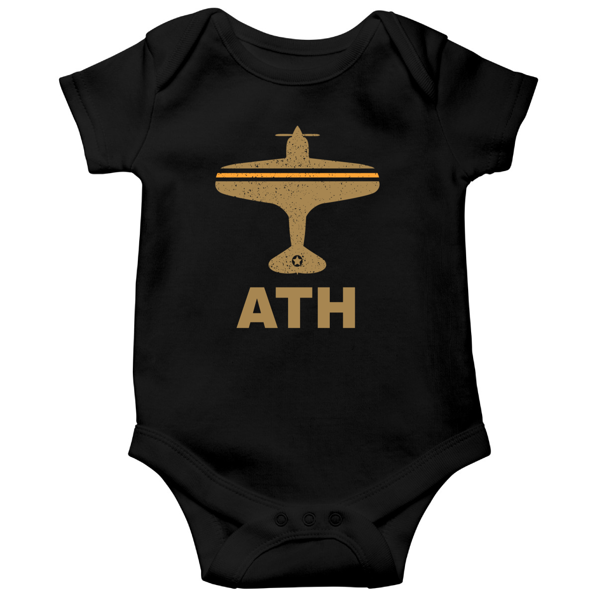 Fly Athens ATH Airport Baby Bodysuits | Black