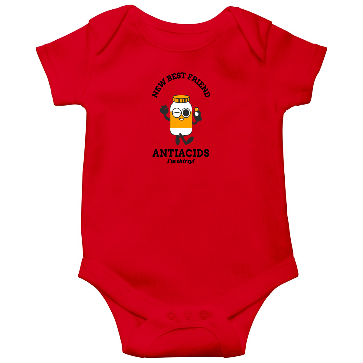 New Best Friend Baby Bodysuits | Red