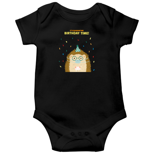 It is quarantine birthday time Baby Bodysuits | Black